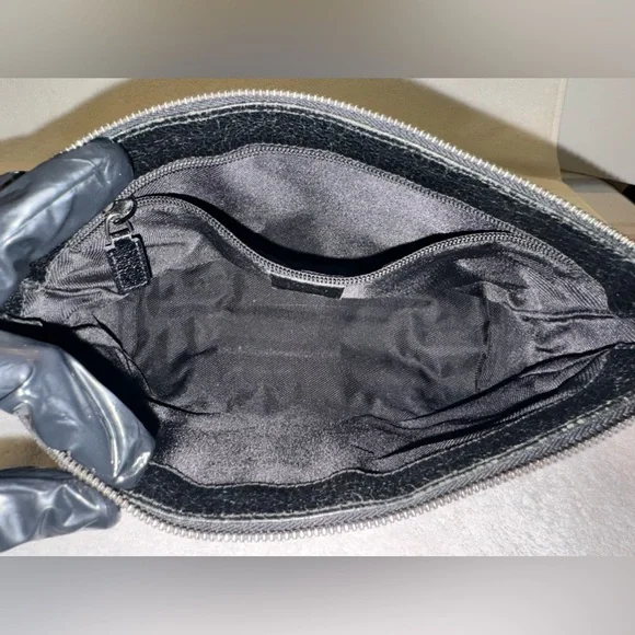 GUCCI GG Canvas/Leather Shoulder Bag Black. - Picture 7 of 15